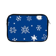 Christmas Seamless Pattern With White Snowflakes On The Blue Background Apple Ipad Mini Zipper Cases by EvgeniiaBychkova