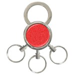 Red Denim Design  3-Ring Key Chain Front