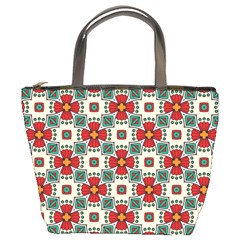 Seamless Red Pattern Bucket Bag by designsbymallika