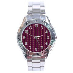 Maroon Sprinkles Stainless Steel Analogue Watch