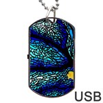 Sea-fans-diving-coral-stained-glass Dog Tag USB Flash (One Side) Front
