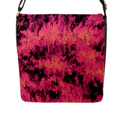 Pink Abstract Flap Closure Messenger Bag (l)