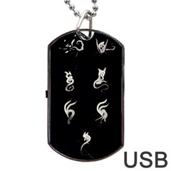 Katzen Cats Dog Tag Usb Flash (two Sides)