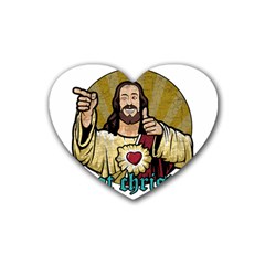 Buddy Christ Rubber Coaster (heart)  by Valentinaart