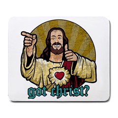 Buddy Christ Large Mousepads by Valentinaart