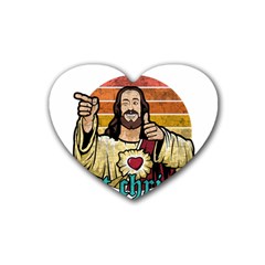 Got Christ? Rubber Coaster (heart)  by Valentinaart