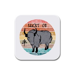Chinese New Year ¨c Year Of The Ox Rubber Square Coaster (4 Pack)  by Valentinaart