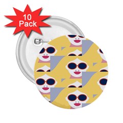 Fashion Faces 2 25  Buttons (10 Pack) 
