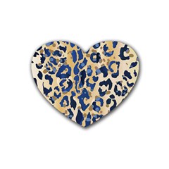 Leopard Skin  Rubber Coaster (heart) 