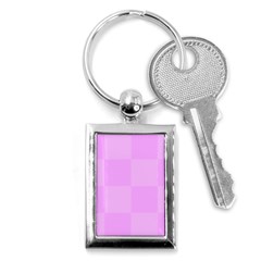 Pink Gingham Check Squares Key Chain (rectangle)
