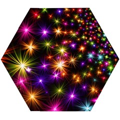 Star Colorful Christmas Abstract Wooden Puzzle Hexagon by Dutashop