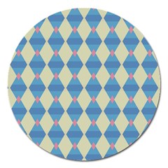 Pattern Texture Chevron Magnet 5  (round) by Dutashop