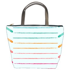 Crayon Background School Paper Bucket Bag by Dutashop