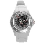 Samurai Oni Mask Round Plastic Sport Watch (L) Front
