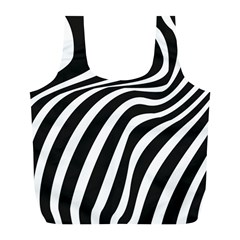 Wave Line Curve Full Print Recycle Bag (l)