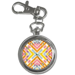Line Pattern Cross Print Repeat Key Chain Watches by Dutashop
