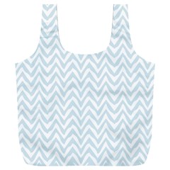 Chevrons Bleu Clair/blanc Full Print Recycle Bag (xxxl)