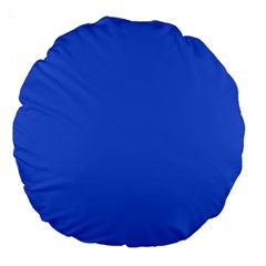 Color Royal Blue Large 18  Premium Round Cushions by Kultjers