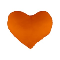 Color Ut Orange Standard 16  Premium Heart Shape Cushions by Kultjers