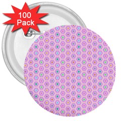 Hexagonal Pattern Unidirectional 3  Buttons (100 Pack)  by Dutashop