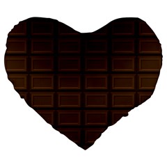 Milk Chocolate Large 19  Premium Heart Shape Cushions