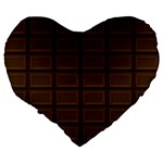 Milk Chocolate Large 19  Premium Heart Shape Cushions Back