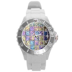Tiles Cbdoilprincess 9bce4aa2-e68c-4f2b-9a83-c8e38fcd4516 Round Plastic Sport Watch (l)