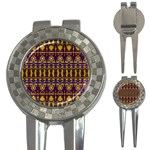 Fancy Ornate Pattern Mosaic Print 3-in-1 Golf Divots Front