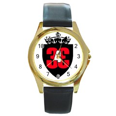 343 Logo Round Gold Metal Watch by 343Initiative