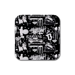 Skater-underground2 Rubber Square Coaster (4 Pack) 
