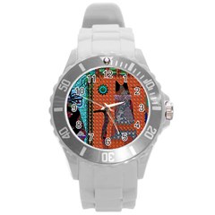 Cats Round Plastic Sport Watch (l) by LW41021