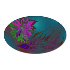 Evening Bloom Oval Magnet by LW323