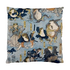 Famous Heroes Of The Kabuki Stage Played By Frogs  Standard Cushion Case (one Side)