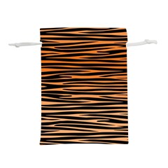 Tiger Stripes, Black And Orange, Asymmetric Lines, Wildlife Pattern Lightweight Drawstring Pouch (s)
