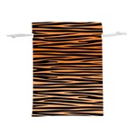 Tiger stripes, black and orange, asymmetric lines, wildlife pattern Lightweight Drawstring Pouch (S) Back