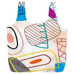 Pastel Abstract Pattern With Beige, Coffee Color Strap Full Print Recycle Bag (xxxl)