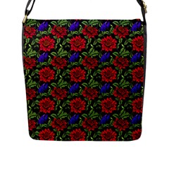 Spanish Passion Floral Pattern Flap Closure Messenger Bag (l) by gloriasanchez