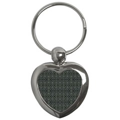Iron Ornament Grid Pattern Key Chain (heart) by dflcprintsclothing