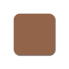 Cafe Au Lait Brown Rubber Square Coaster (4 Pack) 