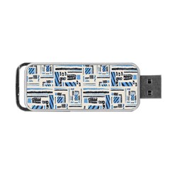 Ethnic Geometric Abstract Textured Art Portable Usb Flash (one Side)