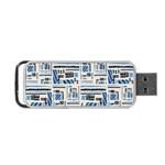 Ethnic Geometric Abstract Textured Art Portable USB Flash (One Side) Front