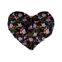Apple Blossom  Standard 16  Premium Flano Heart Shape Cushions