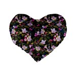 Apple Blossom  Standard 16  Premium Flano Heart Shape Cushions Back
