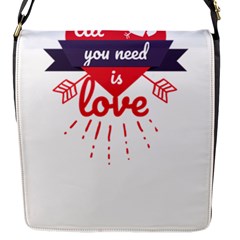 All You Need Is Love Flap Closure Messenger Bag (s) by DinzDas