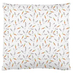 Cute Bunnies And Carrots Pattern, Light Colored Theme Large Cushion Case (two Sides)
