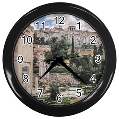 Roman Agora, Athens, Greece Wall Clock (black) by dflcprintsclothing