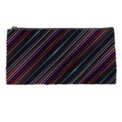 Dark Multicolored Striped Print Design Dark Multicolored Striped Print Design Pencil Case by dflcprintsclothing