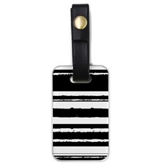 Bandes Abstrait Blanc/noir Luggage Tag (one Side)