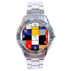 Composition A By Piet Mondrian Stainless Steel Analogue Watch by maximumstreetcouture