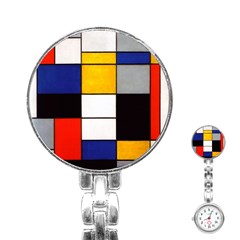 Composition A By Piet Mondrian Stainless Steel Nurses Watch by maximumstreetcouture